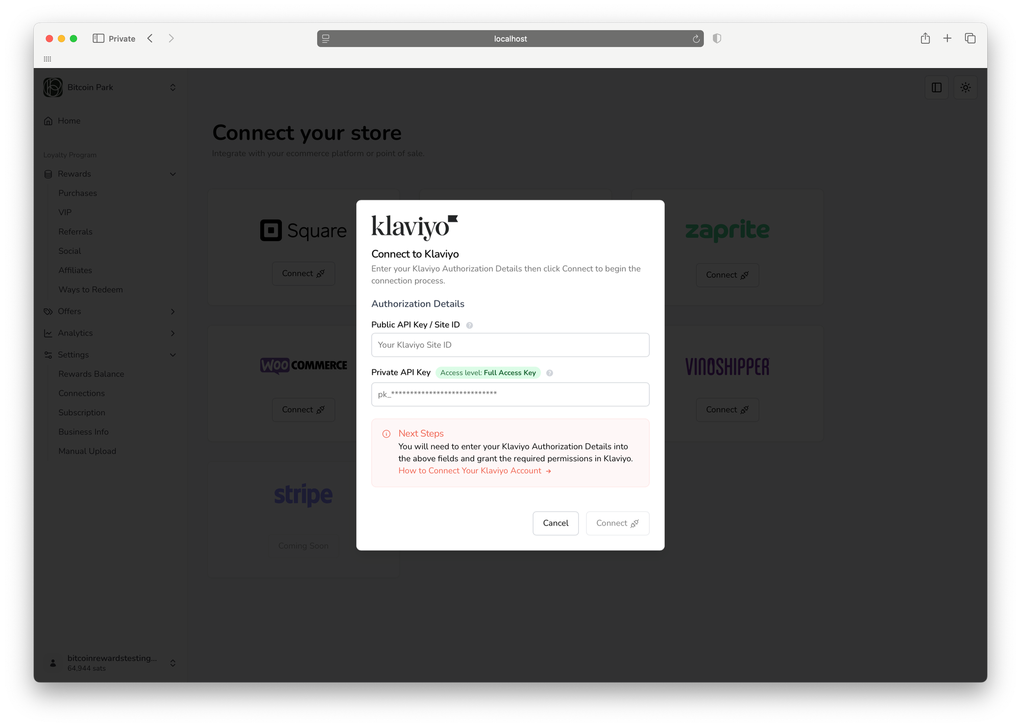 How to Connect Oshi Bitcoin Rewards Data to Klaviyo